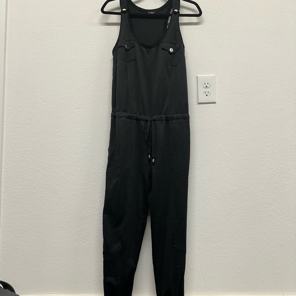 Guess Black Button-Detail Jumpsuit
